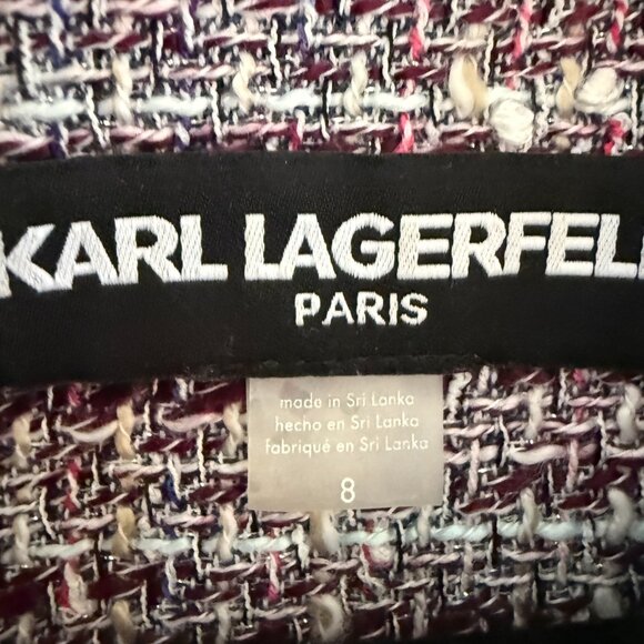 KARL LAGERFELD 8 Boucle Multi-Colored (Pink) short sleeve sheath dress - Picture 3 of 9